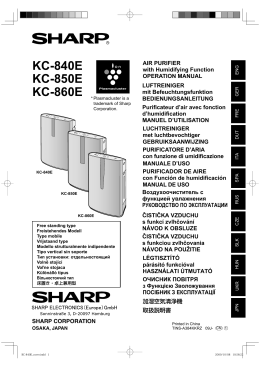 libretto d`istruzioni del Sharp KC840EW.
