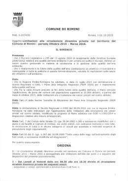 Ordinanza - Comune di Rimini