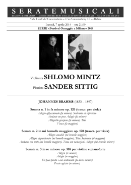 Violinista SHLOMO MINTZ Pianista SANDER SITTIG