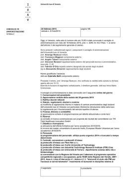 il segretario il presidente 25 febbraio 2015 verbale n. 2 Cda/2015