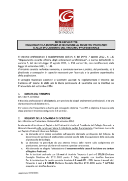 Informazioni per la compilazione delle domande