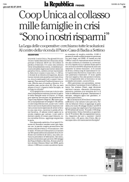 Coop Unica al collasso mille famiglie in crisi