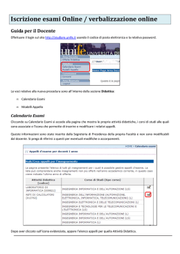 Iscrizione esami Online / verbalizzazione online