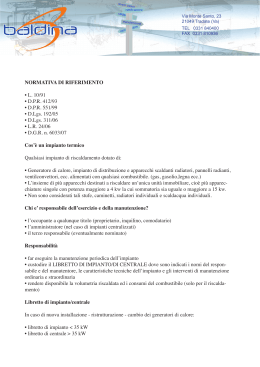 Normativa di riferimeNto &bull; L. 10/91 &bull; DPR 412/93 &bull; DPR