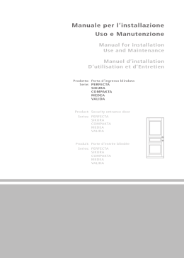 Manuale per l`installazione Uso e Manutenzione
