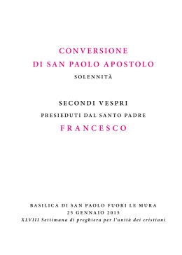 CONVERSIONE DI SAN PAOLO APOSTOLO FRANCESCO