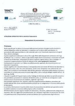 Attività di laboratorio - istituto comprensivo "via merope"