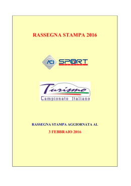 rassegna stampa 2016