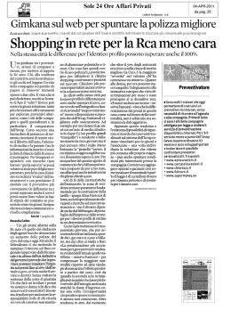 Giml<ana sul web per spuntare la polizza migliore