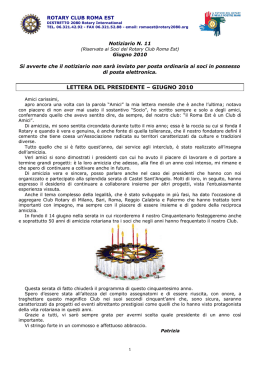 lettera del presidente &ndash; giugno 2010