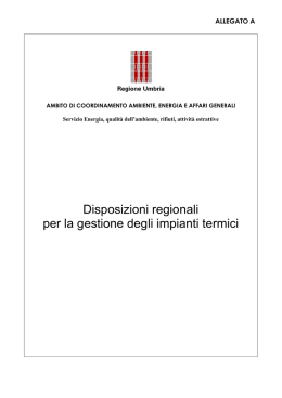 Disposizioni regionali per la gestione degli
