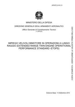 IMPIEGO VELIVOLI BIMOTORE IN OPERAZIONI A LUNGO RAGGIO