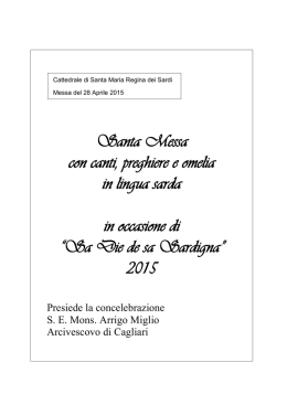 Sussidio liturgico - Chiesa di Cagliari