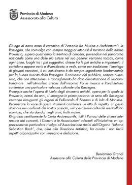 Libretto - Associazione Amici dell`Organo "JS Bach"
