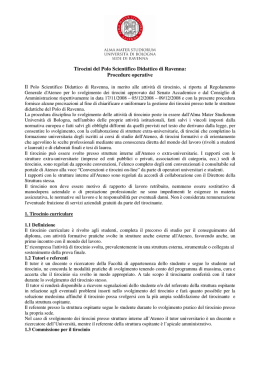 Tirocini del Polo Scientifico Didattico di Ravenna