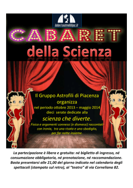 locandina cabaret della scienza 2013-14