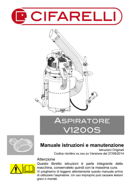 Scarica il manuale di istruzioni del Cifarelli V1200s