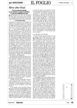 il foglio - Movimento per la Vita