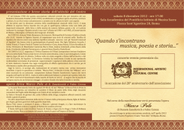 scarica il programma del concerto - International Artistic and Cultural