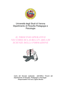 il tirocinio operativo nei corsi di laurea in area di scienze della
