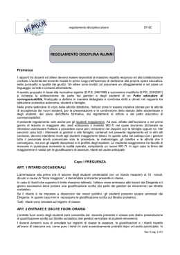 Regolamento disciplina alunni