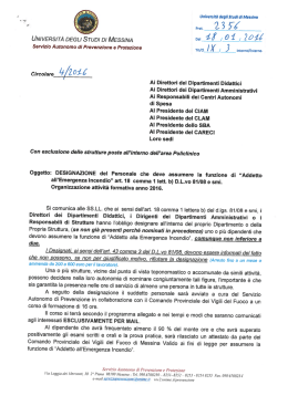 Circolare 4 2356 2016 - Università degli Studi di Messina