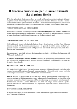 Il tirocinio curriculare per le lauree triennali