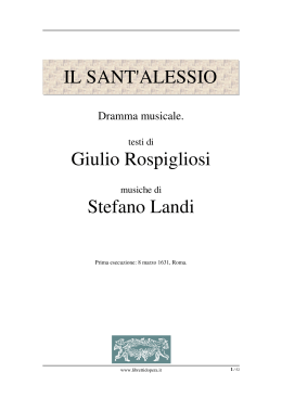 Il sant`Alessio - Libretti d`opera italiani