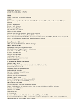 LE STAGIONI 2013/2014 L`INSOPPRIMIBILE VOGLIA DI TEATRO