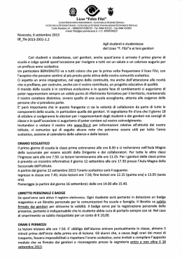 informazioni di inizio anno