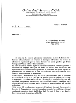REGOLAMENTO Praticanti0001 - Ordine degli Avvocati di Gela