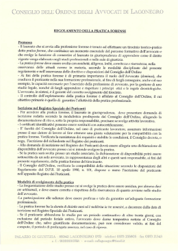 REGOLAMENTO PRATICA FORENSE - Ordine degli Avvocati di