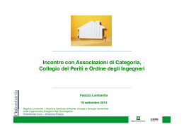 Incontro con Associazioni di Categoria, Collegio dei Periti e Ordine