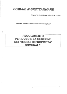 Regolamento per l`uso e la gestione dei veicoli di proprietà comunale