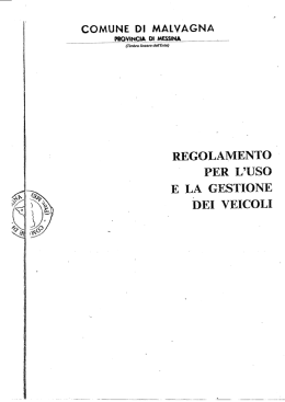 Regolamento per l`uso e la gestione dei veicoli