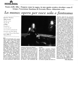 La mano: opera per voce sola e fantasma