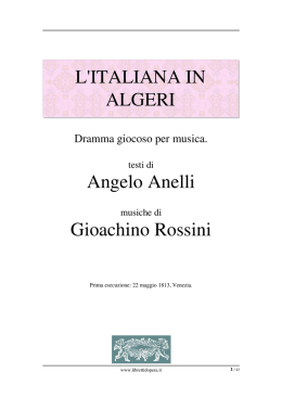 L`italiana in Algeri - Libretti d`opera italiani