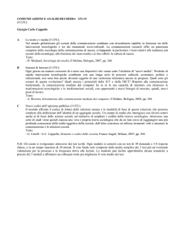 Corso di Laurea in Scienze della comunicazione