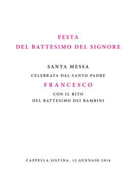 festa del battesimo del signore francesco