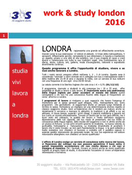 work & study london 16 - 3S SOGGIORNI STUDIO since 1993