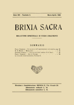 n. 2 - 1922 - Brixia Sacra