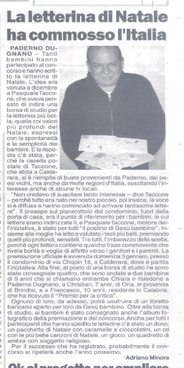 La letterina di Natale ha commosso l`Italia