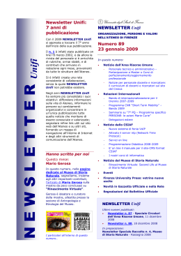 newsletter 89 23.01.2009 - Università degli Studi di Firenze