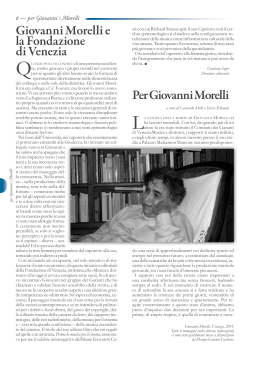 Giovanni Morelli e la Fondazione di Venezia Per Giovanni Morelli