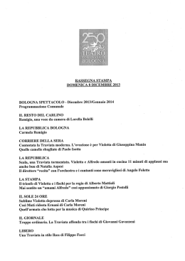 RASSEGNA STAMPA DOMENICA 8 DICEMBRE 2013 BOLOGNA