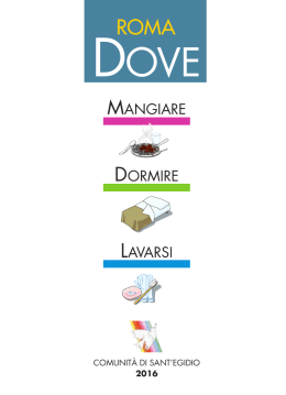 MANGIARE DORMIRE LAVARSI - Comunit&agrave; di Sant`Egidio