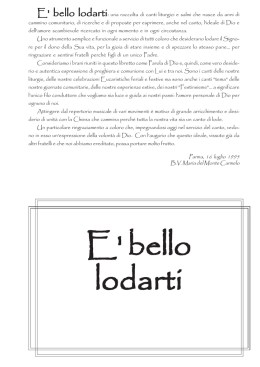 E` bello lodarti - Parrocchia Spirito Santo