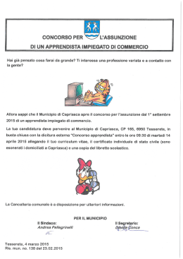 CONCORSO PER v L`ASSUNZIONE DI UN APPRENDISTA