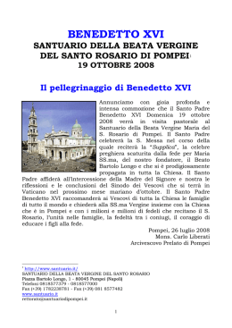 Il pellegrinaggio di Benedetto XVI