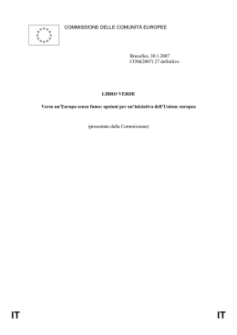 LIBRO VERDE. Verso un`Europa senza fumo